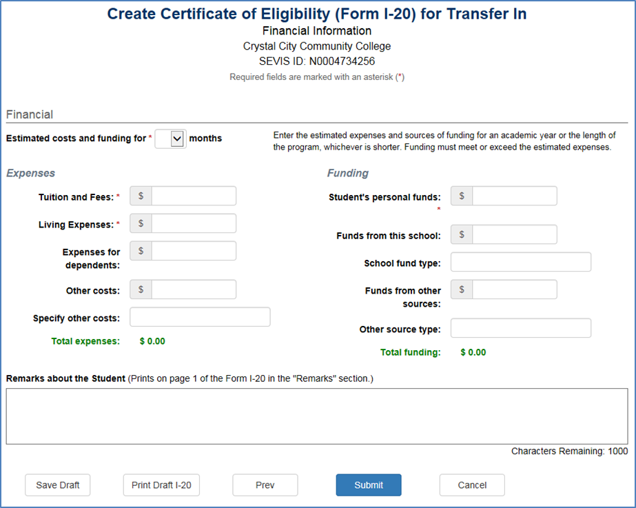 Certificate of Eligibility